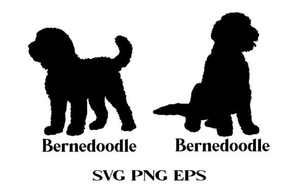 Bernedoodle Dog Silhouette SVG