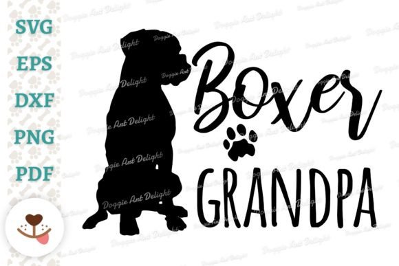 Boxer Dog Grandpa Svg Png Dxf Eps Pdf