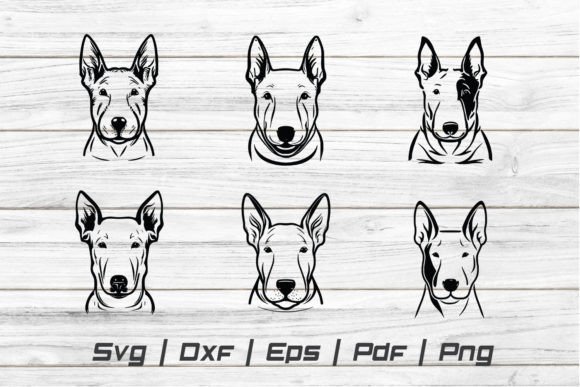 Bull Terrier Dog Head Svg Pet Cut File