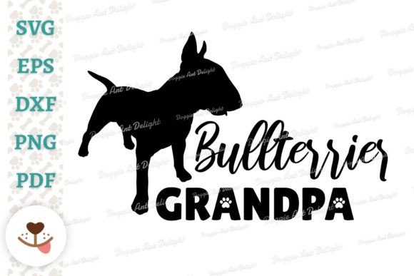 Bullterrier Grandpa Embroidery Design