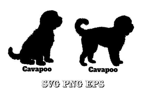 Cavapoo Dog Silhouette SVG