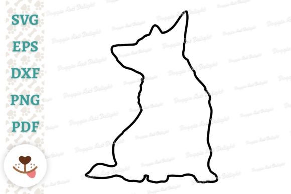 Corgi Dog Outline Svg Png Dxf Cut File