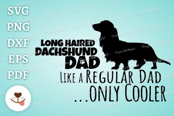 Funny Long Haired Dachshund Dog Dad Svg