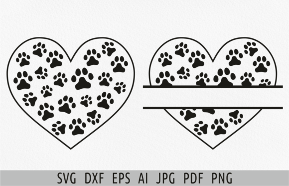 Heart Paw Svg for Embroidery Projects