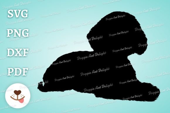 Lying Maltipoo Dog Silhouette Svg Png