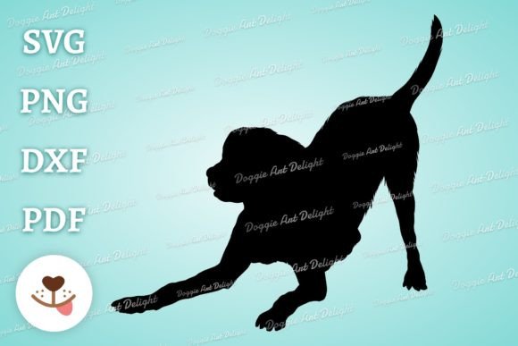 Playing Labrador Dog Silhouette Svg Png