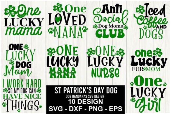 St Patrick s Day Dog Bandanas SVG Design