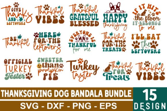 Thanksgiving Dog Bandana SVG Bundle