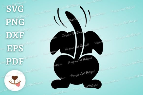Wagging Tail Puppy Dog Butt Svg Cut File