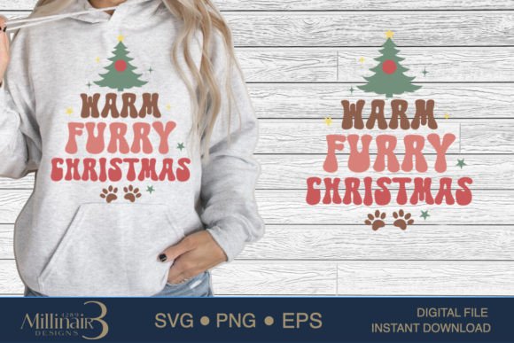 Warm Furry Christmas Dog Saying SVG PNG