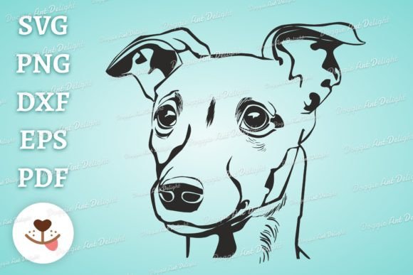 Whippet Puppy Dog Face Svg Png Dxf Cut
